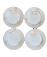 Federal Glass Golden Glory Dinner Plate Milk Glass Gold Leaf 9" Diameter 4 Piece - $21.99