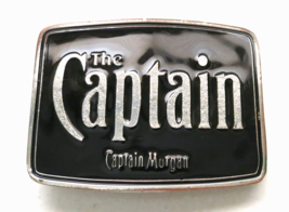 Vintage -The Captain - Captain Morgan Rum - Black Enamel/Silver Belt Buckle - £10.59 GBP