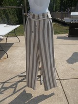 NWT BADGLEY MISCHKA STRIPED LINEN PANTS XL - £31.44 GBP