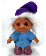 Vtg 1980 DAM Troll Doll 24-4 Denmark 8” Collectible Toy - Purple Hat, Wh... - $37.40