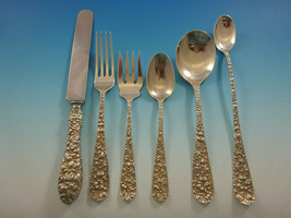 Rose by Stieff Sterling Silver Flatware Set For 8  Service 53 Pieces Rep... - £2,408.34 GBP
