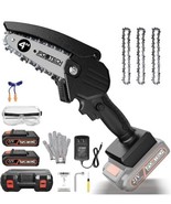Mini Rechargeable 4” Cordless Electric Cutting Saw Chainsaw Battery Wood... - $123.01 CAD