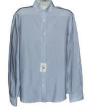 Brunello Cucinelli  Blue Striped Cotton Men&#39;s  Italy Shirt Size 3XL - £146.13 GBP
