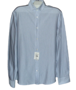 Brunello Cucinelli  Blue Striped Cotton Men&#39;s  Italy Shirt Size 3XL - £145.24 GBP