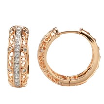 Ethnic Bride 585 Rose Gold Natural Zircon Dangle Earrings for Women Fashion Wedd - £10.37 GBP