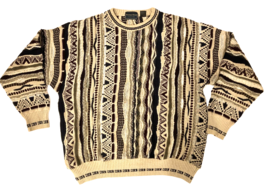 Vintage Florence Tricot Sweater Men XL 3D Textured Hip Hop 80s 90s Cosby... - £61.82 GBP