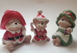 Set of 3 HOMCO #5600 Christmas Bear Figurines &quot;Claus Family Bears&quot; Holiday Bears - £19.28 GBP