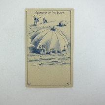 Victorian Trade Card Meyer&#39;s Tea &amp; Coffee House Dayton Ohio Comic Beach Antique - £15.66 GBP