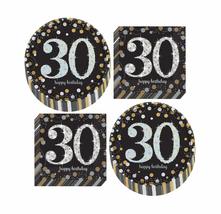 30th Birthday Table Decorations - Metallic Silver and Gold Dot Paper Dessert Pla - £12.02 GBP