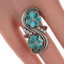 sz6.75 Zuni Dishta flush inlay turquoise ring - $297.00