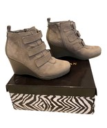 Dana Buchman Wedge Bootie Ankle Womens Size 8M New NIB Taupe Zipper 3&quot; w... - $54.70 CAD