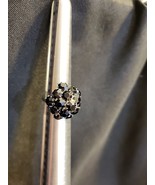 Vintage Estate FindFaux Black Sapphire Adjustable Silver Fashion Ring - £2.23 GBP