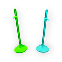 Monster High Colored Doll Stands 2 Piece Lot Bright Green &amp; Blue 9 Inch - $14.83