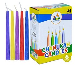 6-Pack Colorful Chanukah Candles - Standard Size Fits Most Menorahs - Premium Qu - £10.97 GBP
