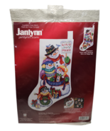 NEW! Snow Folks Stocking Janlynn Cross Stitch Kit Christmas Holiday Snowmen - $14.85