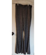 Womens S Saints &amp; Hearts Black/Silver Metallic Stripes Wide Leg Pants Le... - €7,62 EUR