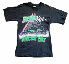 Vintage Geared to Win Arctic Cat Snowmobile Black T Shirt Fruit of the Loom S - £37.37 GBP