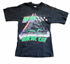 Vintage Geared to Win Arctic Cat Snowmobile Black T Shirt Fruit of the Loom S - £37.10 GBP