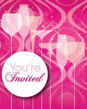 Fabulous Pink Cocktail Drink Birthday Party Invitations 8 ct - £2.35 GBP