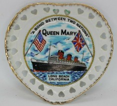 Phil Papel Imports Queen Mary Long Beach Heart Shaped Souvenir Dish Japan - $13.99