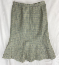 Neiman Marcus Exclusive Women&#39;s Fit &amp; Flare Green Bounce Tweed Skirt Size 4 - £25.94 GBP