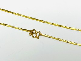22k solid gold diamond cut baht chain for kid necklace  16&quot; - £335.84 GBP