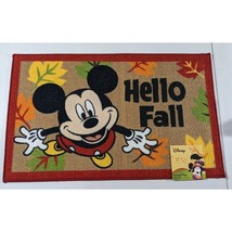 NWT Mickey Mouse Hello Fall Rug Autumn Accent Door Mat 20&quot;x32&quot; Welcome D... - £12.58 GBP