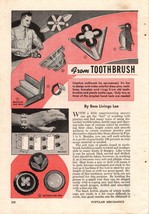 1945 Vintage From Toothbrush to Jewelry GI Projects Article Popular Mech... - £23.50 GBP