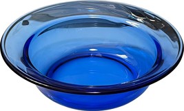 Cobalt Blue Heavy Glass Large Serving Fruit Salad Casserole Bowl Dish Made USA - £23.46 GBP