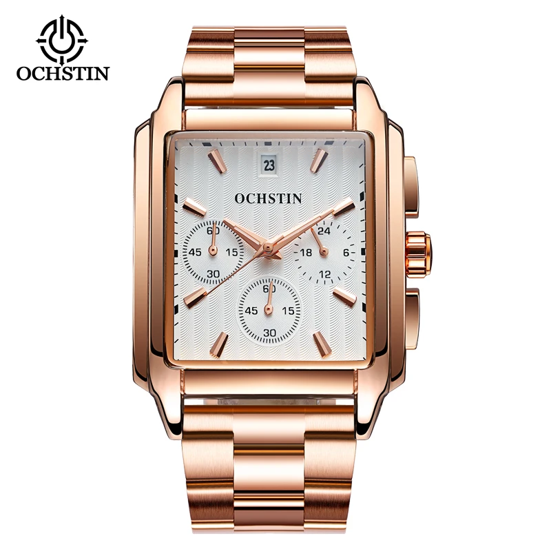 OCHSTIN Commander Crafty Multi-functional Quartz Watch Rectangular Steel Strap
