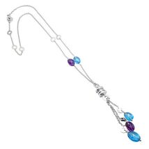 Bvlgari Bulgari 18k White Gold Amethyst Blue Topaz Lavalier B.Zero1 Neck... - $5,750.00