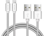 Mfi Certified Charger Cable[2 Pack, 6.6 Feet] Metal Braided Usb Cable Wi... - £44.70 GBP