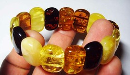 Amber bracelet Natural Baltic Amber  amber pieces unisex 23.06gr. A116 - £284.89 GBP