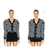 NWT  AUTHENTIC MIU MIU  NAVY Logo Long Sleeve Cashmere Cardigan 38 $4500 - $1,250.00