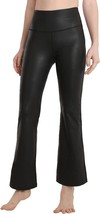 Fuax Leather Pants for Women High Waist Flare Yoga Leather Pant MEDIUM - $24.74