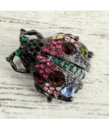 Scarab Beatle  Rhinestone Brooch Jewelry Lady Bug  Lapel Pin Colorful Bl... - $375.77 MXN