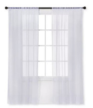 2 panels- Room Essentials White Crinkle Sheer Curtain 83”x 40&quot; - £11.81 GBP