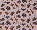 Cotton Baby Safari Animals African Whose Nose &amp; Toes Fabric Print BTY D3... - $12.95