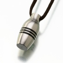 Stainless Steel Cylinder Memorial Jewelry Pendant Funeral Cremation Urn ... - $162.00