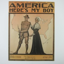 Sheet Music America Here&#39;s My Boy Andrew Sterling Arthur Lange WWI Antique 1917 - £16.03 GBP