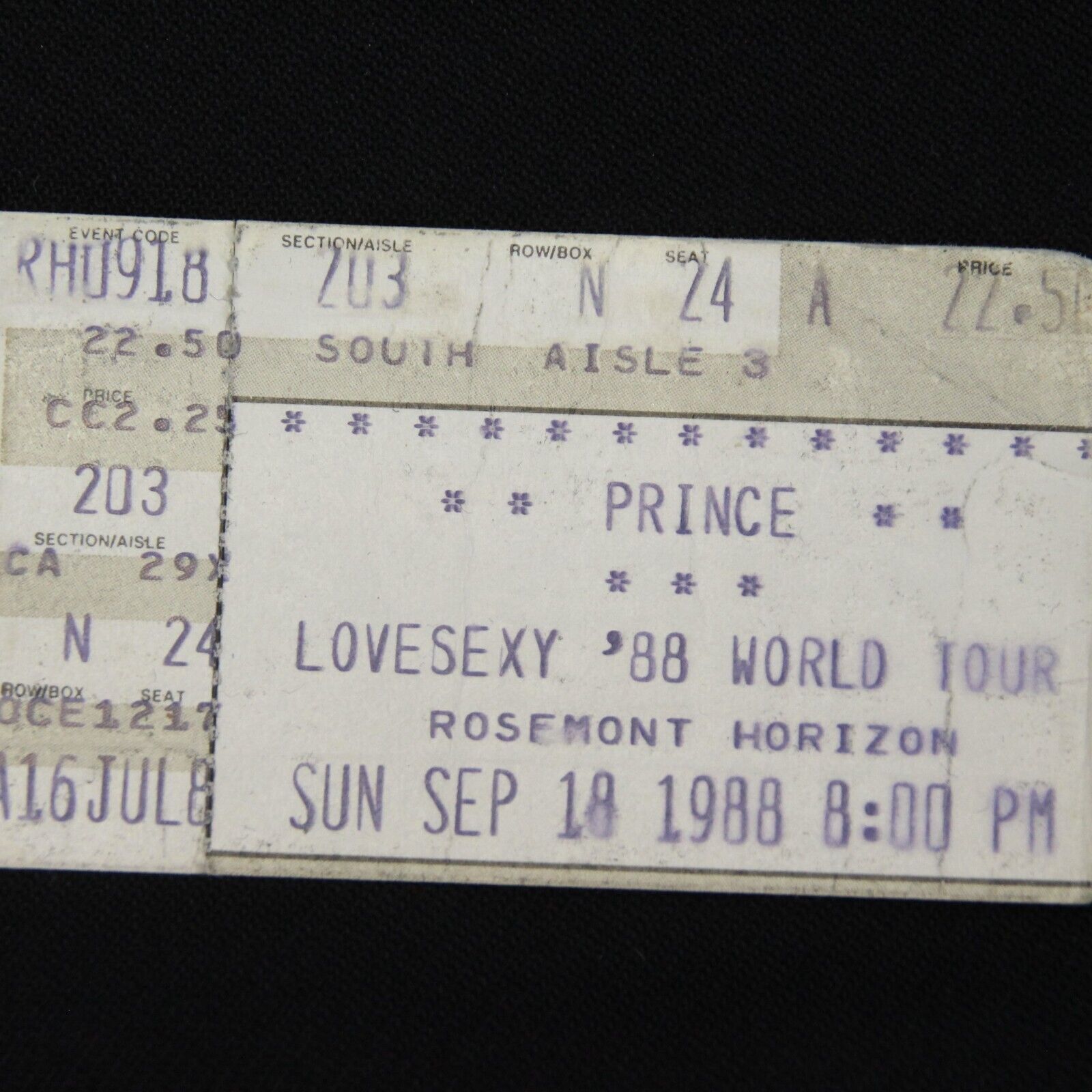 1988 Prince Lovesexy World Tour Concert Ticket Stub Sep 18 1988 Rosemont... - $23.51