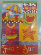 Meadow Creek &quot;Fun In The Sun&quot; Decorative Porch Flag  29 x 43in  NIP   Fr... - $16.97