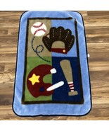 Just Born Blue Baseball Fleece Baby Blanket 30”x45” - £24.66 GBP