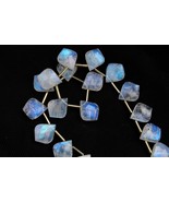 Natural 19 piece faceted leaf Rainbow Moonstone gemstone briolette bead ... - £93.96 GBP