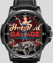 Hot Rod Retro Garage Art Stylish Rare Quality Wrist Watch - £42.31 GBP