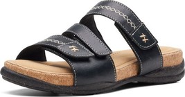 Clarks Women Roseville Bay Flat Sandal Black Leather Size 5.5 Medium - $737.53 MXN