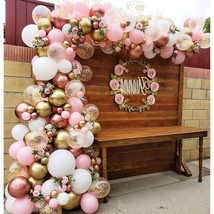 Diy Rose Gold Pink White Balloon Garland Arch 160Pcs With Confetti Balloons Baby - £25.30 GBP
