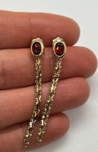 14K Yellow Gold Garnet Earrings - $421.24