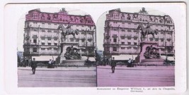 Stereo View Card Stereograph Monument Emperor William I Aix la Chapelle Germany - £3.98 GBP