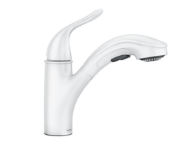 Moen 87557W Brecklyn Pull-Out Sprayer Kitchen Faucet with Power Clean - White - £64.81 GBP